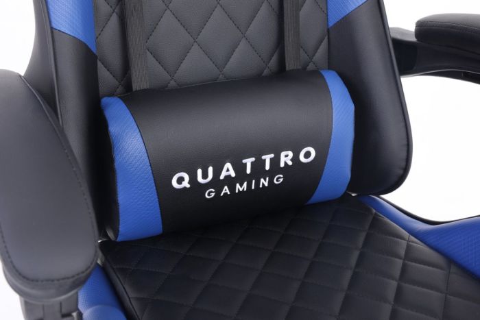 Компьютерное кресло с вставками карбоновыми CARBON Quattro Gaming Черно-синий