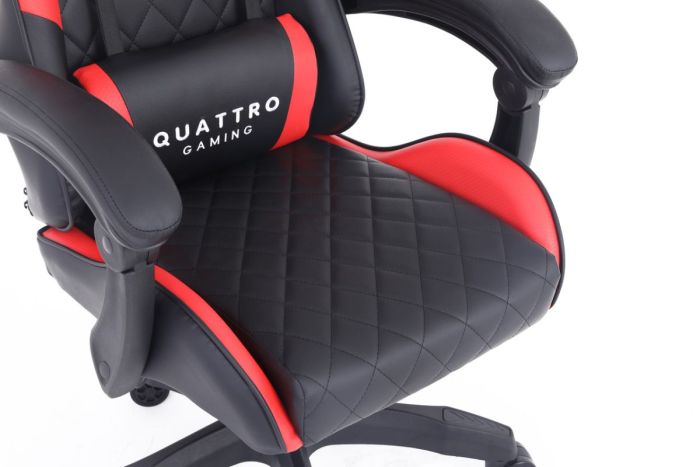 Компьютерное кресло с карбоновыми вставками CARBON Quattro Gaming Черно-красный