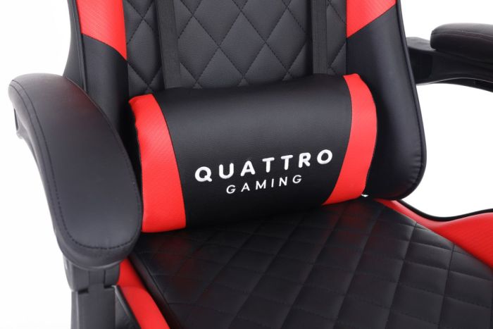 Компьютерное кресло с карбоновыми вставками CARBON Quattro Gaming Черно-красный