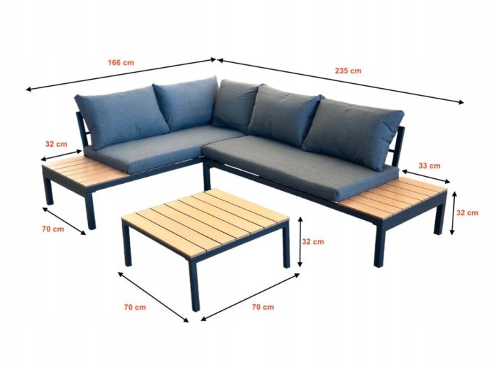 Комплект садових меблів IdealGarden MAS-XL-03 Сірий