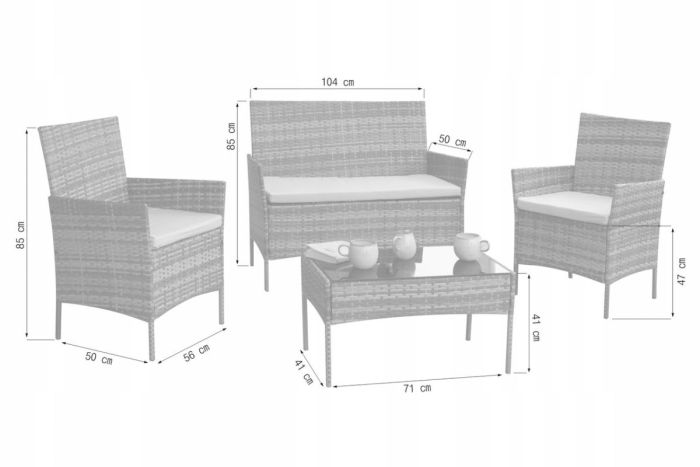 Комплект садовой мебели IdealGarden SFS010 Серый