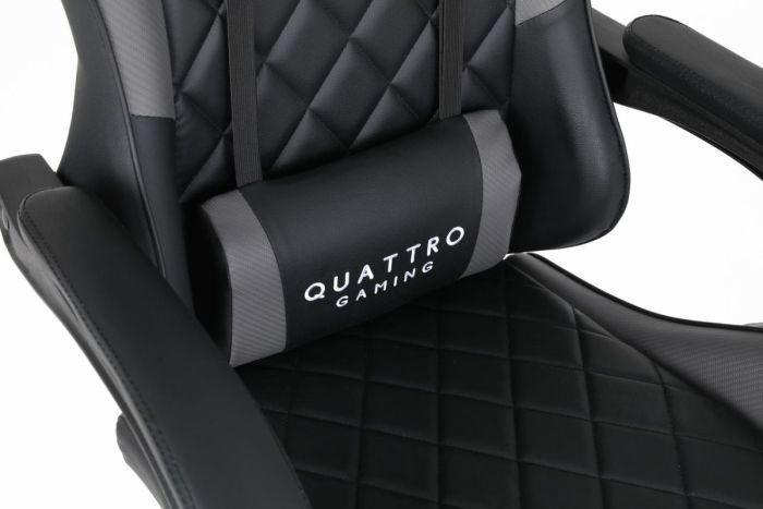 Комп‘ютерне крісло із підставкою для ніг CARBON Quattro Gaming Чорно-сірий