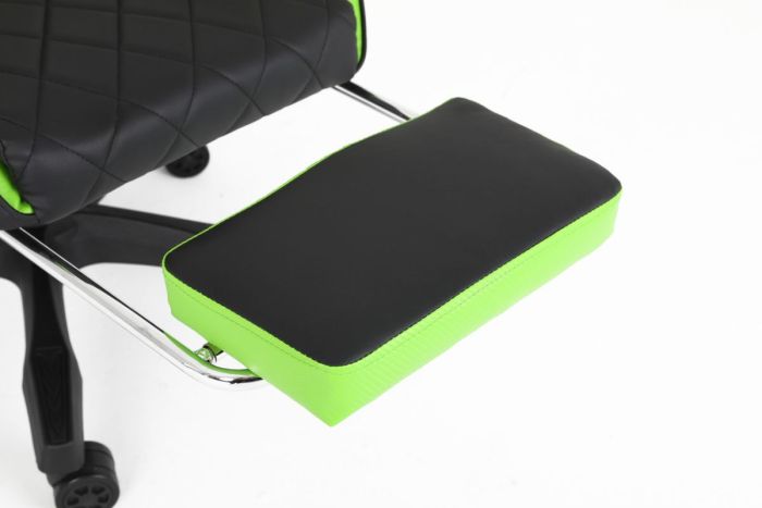 Комп‘ютерне крісло із підставкою для ніг CARBON Quattro Gaming Чорно-зелений