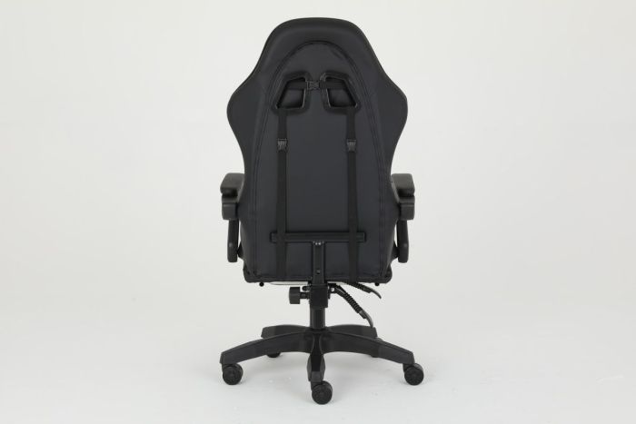 Комп‘ютерне крісло із підставкою для ніг CARBON Quattro Gaming Чорно-білий