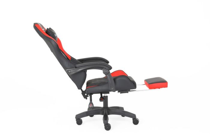 Комп‘ютерне крісло із підставкою для ніг CARBON Quattro Gaming Чорно-червоний