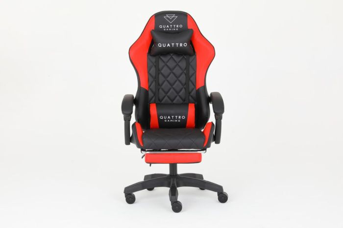 Комп‘ютерне крісло із підставкою для ніг CARBON Quattro Gaming Чорно-червоний
