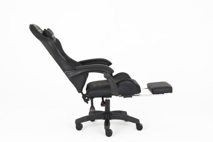 Комп‘ютерне крісло із підставкою для ніг CARBON Quattro Gaming Чорний