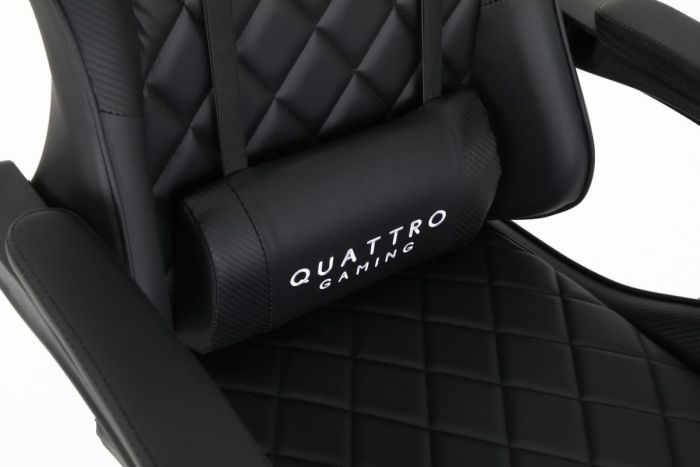 Комп‘ютерне крісло із підставкою для ніг CARBON Quattro Gaming Чорний