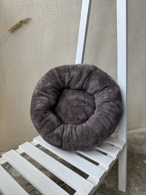 Лежанка для кота і собаки, темно-сіра