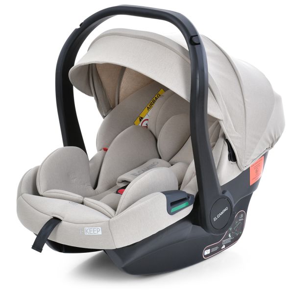 Автокрісло дитяче EL CAMINO i-KEEP (ME 1186 Melange Cashmere Beige) зріст дитини 40-87см